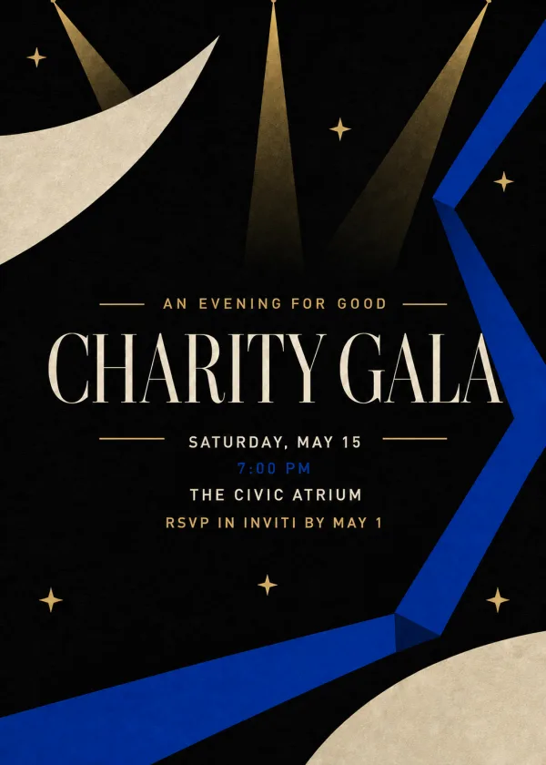 Formal charity gala business event invitation