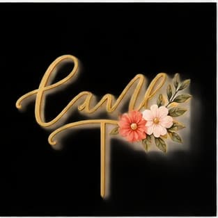 Cake Topper preview in a matching floral party style