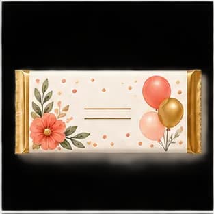 Chocolate Bar Label preview in a matching floral party style