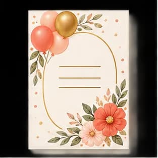 Invitation Card preview in a matching floral party style