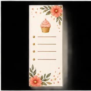 Menu Card preview in a matching floral party style